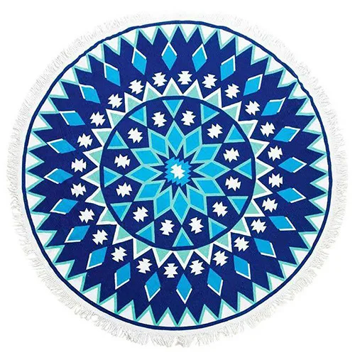 Boho индийская Мандала микрофибра круглое пляжное полотенце одеяло кисточки турецкий тренажерный зал Йога банное полотенце с большой бахромой - Цвет: 8