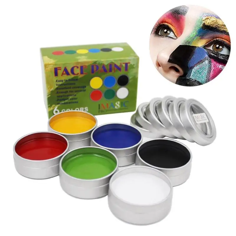 IMAGIC Nontoxic Face Paint Palette Body Painting Flash Tattoo 6 Colors