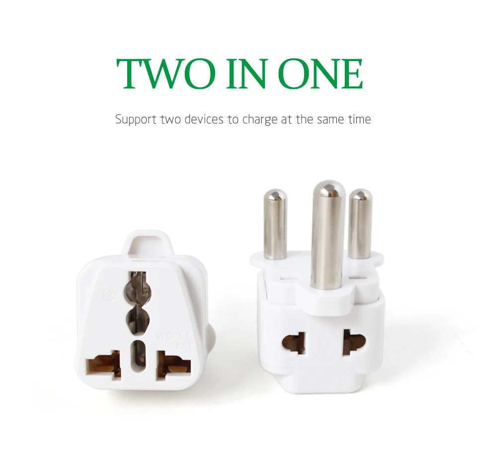 1PC White Converter AU UK US EU To Large South Africa Plug AC Power Outlet Adapter Socket Nepal India Sri Lanka Travel Adaptor (6)