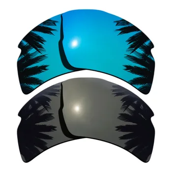 

(Ice Blue Mirrored Coating+Black) 2-Pairs Polarized Replacement Lenses for Flak 2.0 XL 100% UVA & UVB Protection
