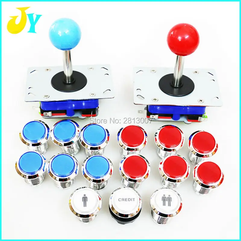 

CHROME Plated illuminated 12V Push button 1P 2P CRIDIT 4 /8 WAY zippy joystick for DIY Jamma Arcade Bundles kit