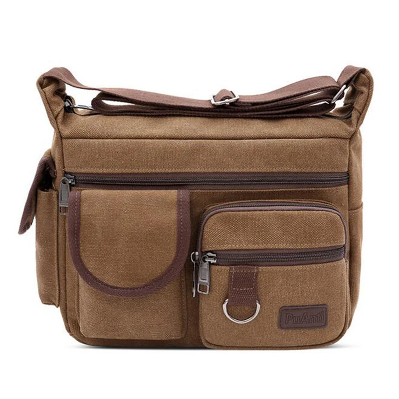 

WILIAMGANU Retro Canvas Men Messenger Bags Luxury Men Shoulder Bag Designer Large Capacity New Student Travel Bags For Men 2019