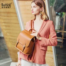BRIGGS Genuine Leather Backpacks For Women Travel Waterproof Bag Backpack Female Zipper Design School Bag Back Pack Preppy Style BRIGGS Genuine Leather Backpacks For Women Travel Waterproof Bag Backpack Female Zipper Design School Bag Back Pack Preppy Style