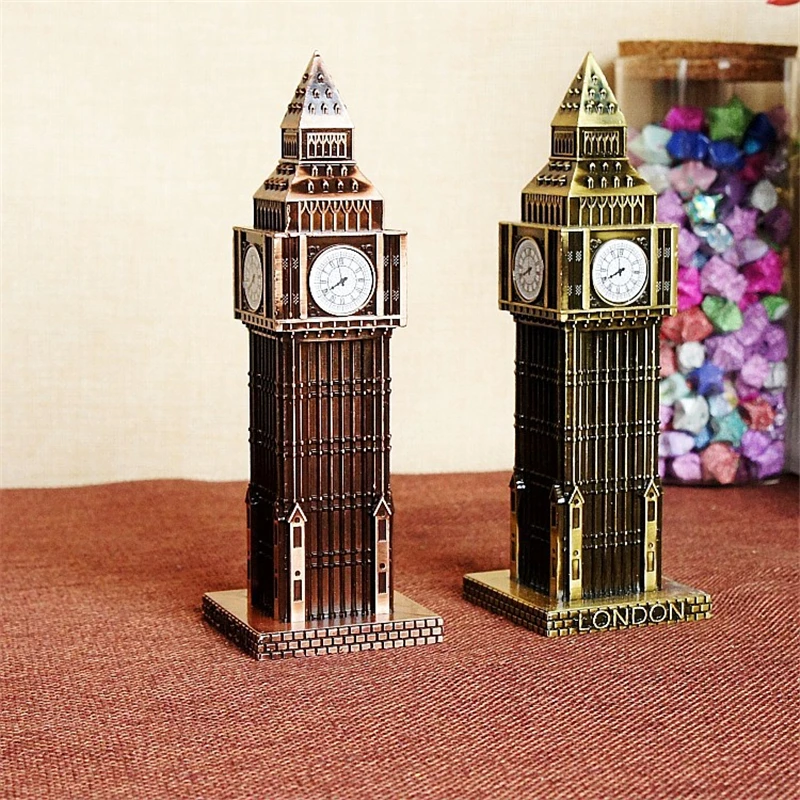 

Three-color London Big Ben Statue Metal Travel Souvenir for Friends World Famous Model Ornament Craft Furnishing for Home Office