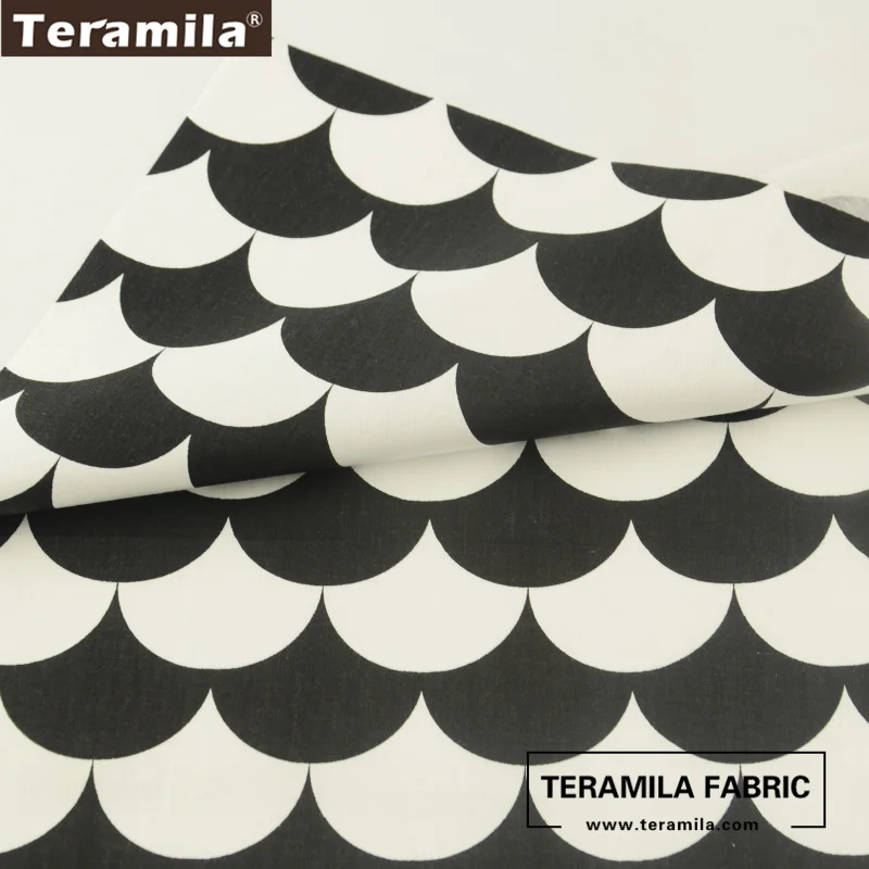 Teramila Fabrics Black and Whited Sector Designs Cotton Fabric Twill Fat Quarter Bedding Curtain Pillow Dress Home Textile|cotton fabric|cotton