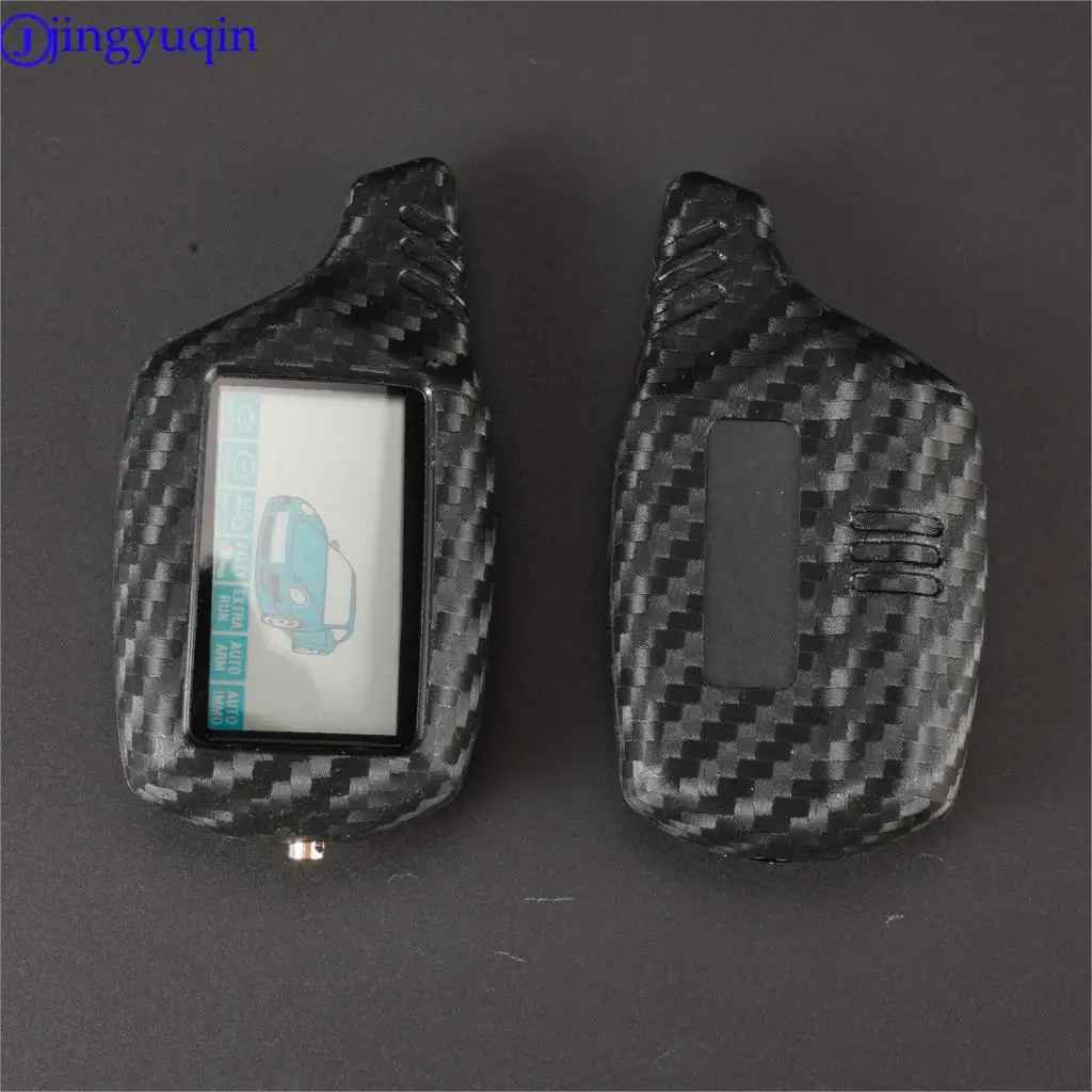 

jingyuqin Key Cover B9/B6 Carbon Case for Starline B91/B61/A91/A61 KGB FX-5 Jaguar ez-one LCD Keychain Remote 2 Way Alarm