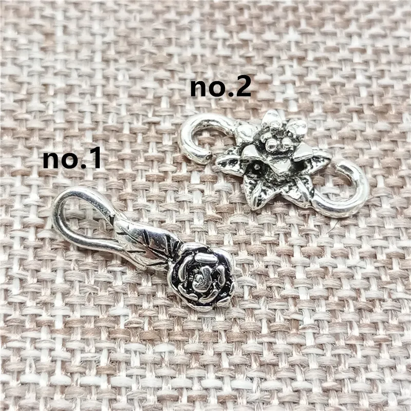 

925 Sterling Silver Flower Hook Clasp Connectors for Bracelet Necklace