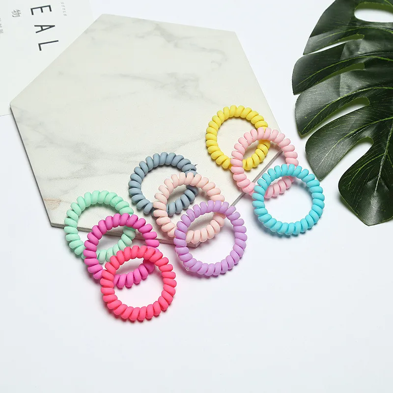 5 قطعة/الوحدة الهاتف خط Hairbands ماتي الحلوى الألوان عقال مرونة الشعر العصابات النساء فتاة حلقة Scrunchy إكسسوارات الشعر
