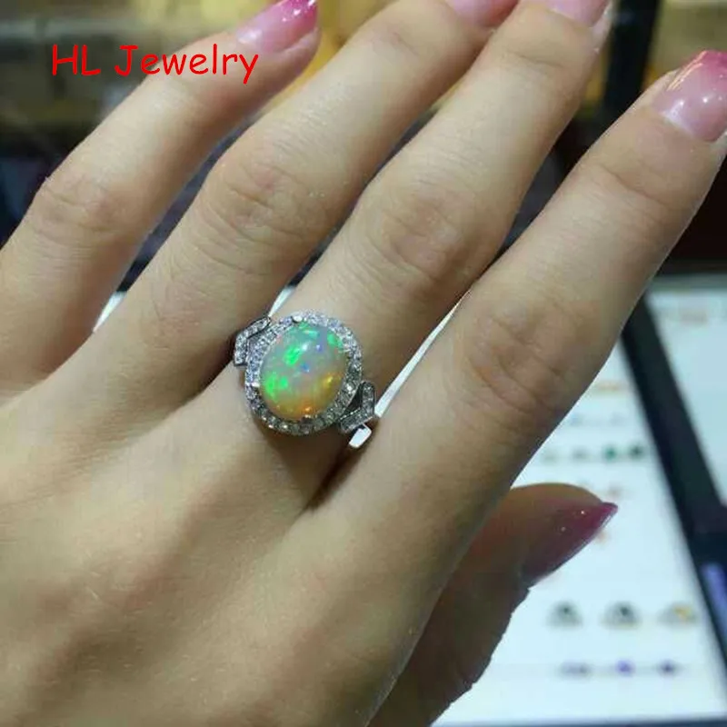 

Natural Fire Opal 8x10mm Oval 925 Sterling Silver Lady Rings