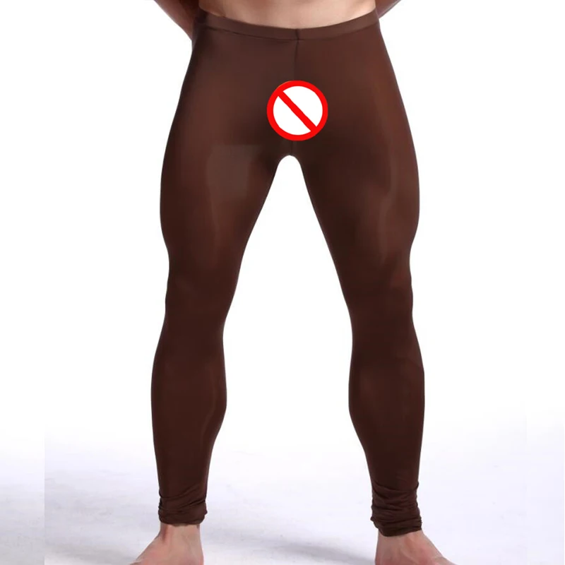 2018 New Man Sexy Nylon Transparent Long Johns/Lce Silk Pouch Sheer Leggings Bottoms/Gay Spandex Lounge Tights 2018 New Man Sexy Nylon Transparent Long Johns/Lce Silk Pouch Sheer Leggings Bottoms/Gay Spandex Lounge Tights