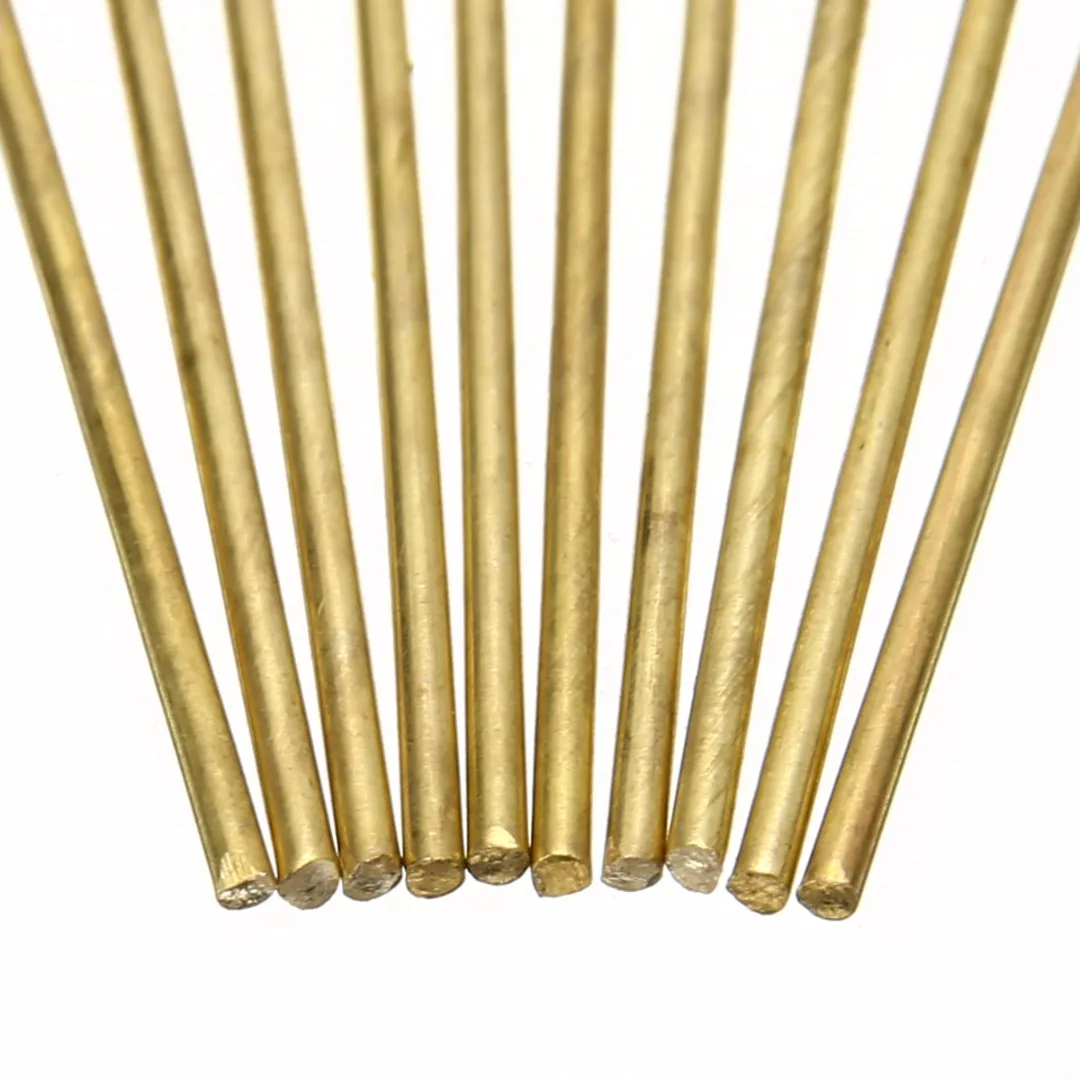 10pcs 250mm Length Brass Rods Wires Sticks For Repair Brazing Soldering Durable Welding Bars