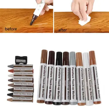 

17Pcs Furniture Touch Up Kit Markers & Filler Sticks Wood Scratches Restore Kit