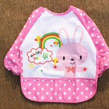 Детский водонепроницаемый нагрудник для кормления с длинными рукавами, художественный фартук, симпатичный милый мультяшный Ловушка с длинными рукавами для маленьких мальчиков и девочек, 3 предмета