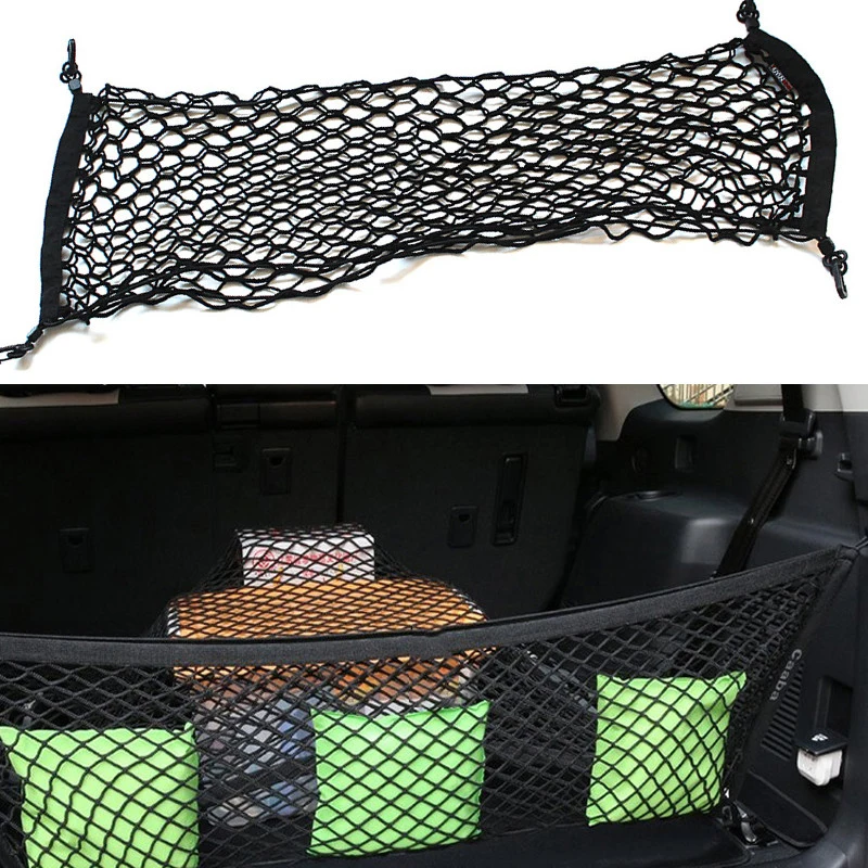 110x50CM Black Car Luggage Net Rear Trunk Cargo Nylon Elastic Mesh Net