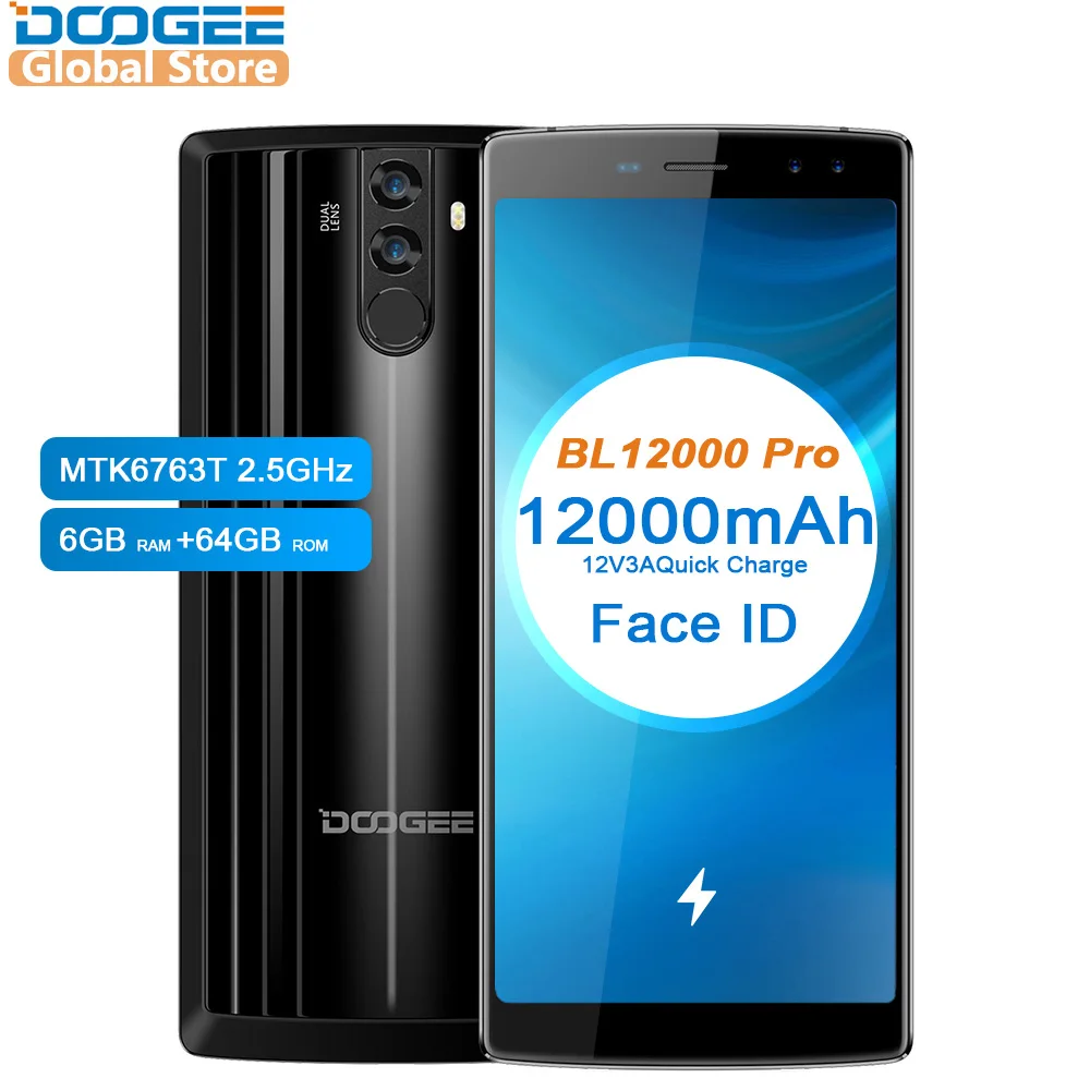DOOGEE BL12000 Pro 6 0 'ཎ: 9 FHD + 12000 мАч MTK6763T 2 5 ГГц Восьмиядерный ГБ Оперативная память 64