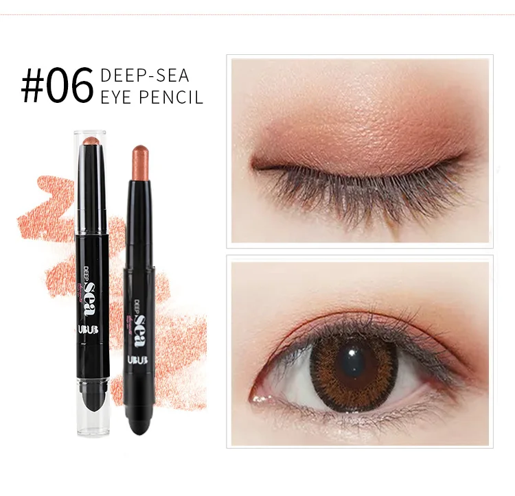 UBUB Double Head Eyeshadow Pencil Shimmer Luminous Earth Color Long Lasting Glitter Eye Shadow Palette Eyeshadows Korean Makeup (9)