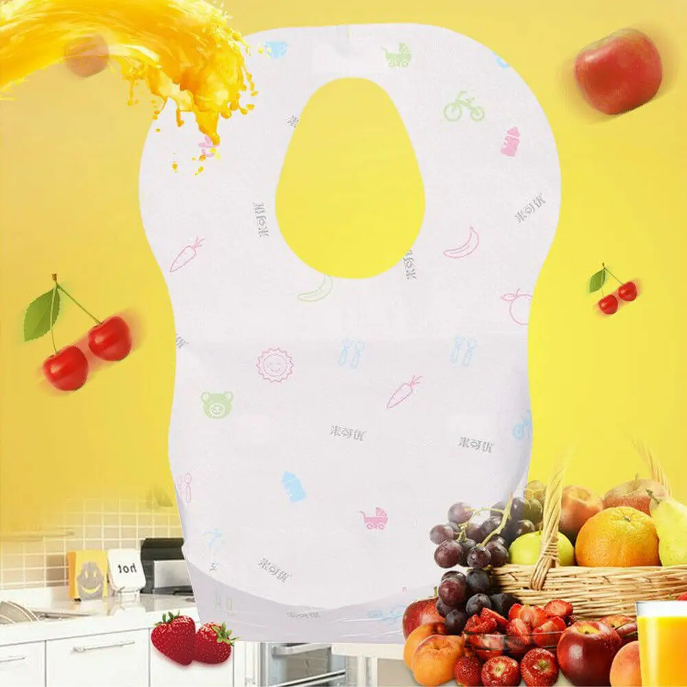 

10 PCS Baby Convenient Fast Worry-Free Cartoon Printed Disposable Bibs