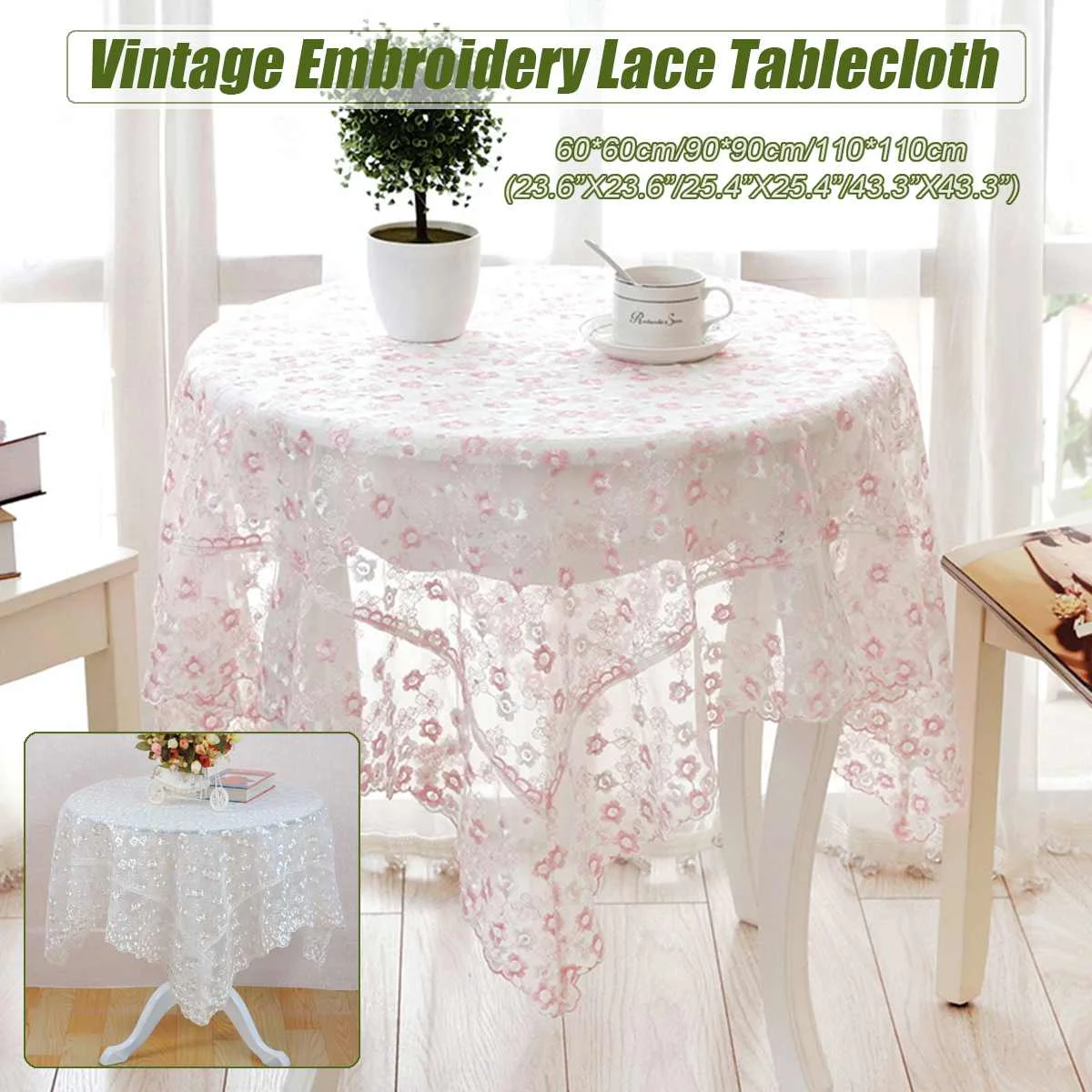 

Square Floral Lace Tablecloths Dust-proof Cover Printed Pastoral Cover Dust-proof Lace Table Cloths Fashion Home Decoration