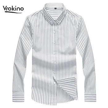 

2019 Spring and Autumn New Fashion Shirt Men Leisure High Quality Cotton Stripe Long Sleeve Shirt Large Size Men 5XL 6XL 7XL
