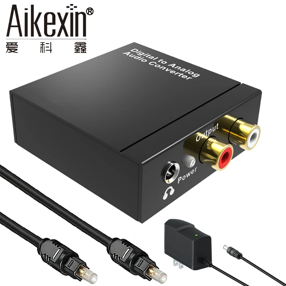 Aikexin DAC Digital to Analog Audio Converter Optical Coax to RCA R/L 3