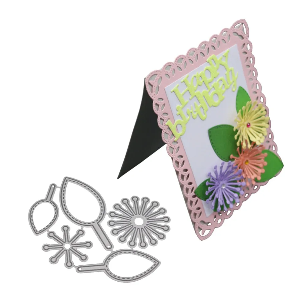 

Cute Dies Flowers & Leaves Combination Metal Cutting Dies Craft Die Cut New 2018 Stamps Gift Box Card Making Embossing Frame DIY