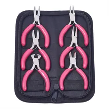 Mini alicates para joias, 6 pçs/lote conjuntos de ferramentas de joias diy, equipamentos para fazer joias, aço carbono deeprosa, 70 ~ 80x40 ~ 52x6 ~ 9mmf80