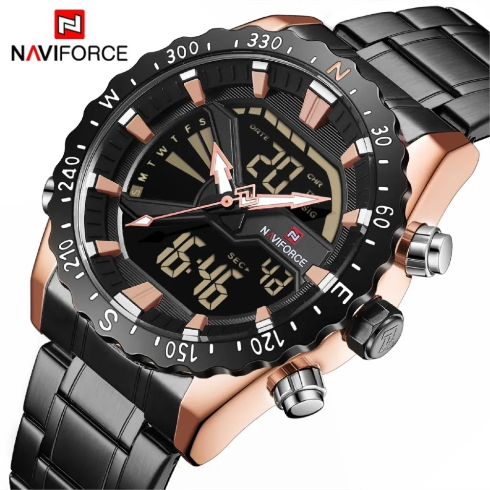 

NAVIFORCE Top Men Watch Sport Chronograph Military Watches Quartz Clock Analog Waterproof Digital Wrist Watch Relogio Masculino