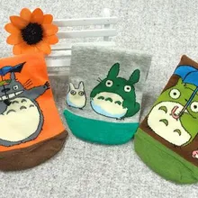 100 пар/лот Fedex Быстрая женские лето-Весна Короткие Носки с рисунком Тоторо Повседневная животных Носки 4 цвета