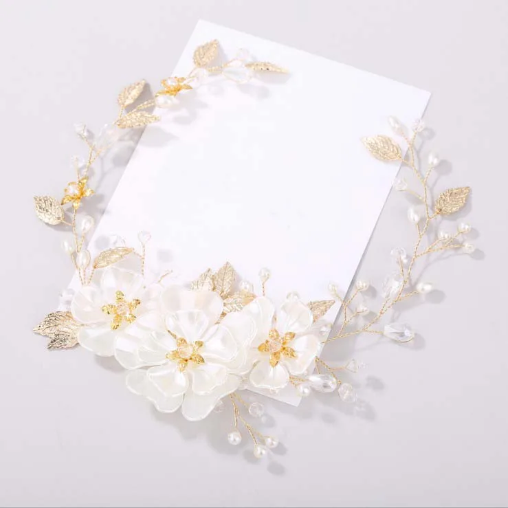 

Bridal Golden Leaf Headbands For Girl Wedding Party Prom Bride Headbands Headpiece For Women Hair Decoration Silver Hairbands