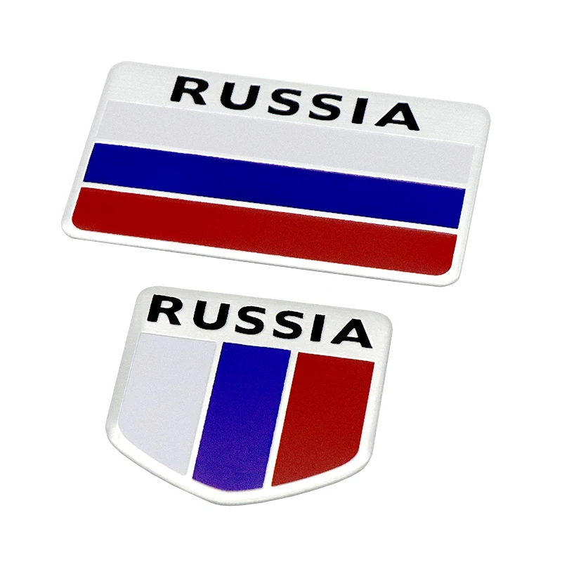 

New and high quality 3D Aluminum Russia Flag car sticker accessories stickers For ford focus for chevrolet for skoda for honda