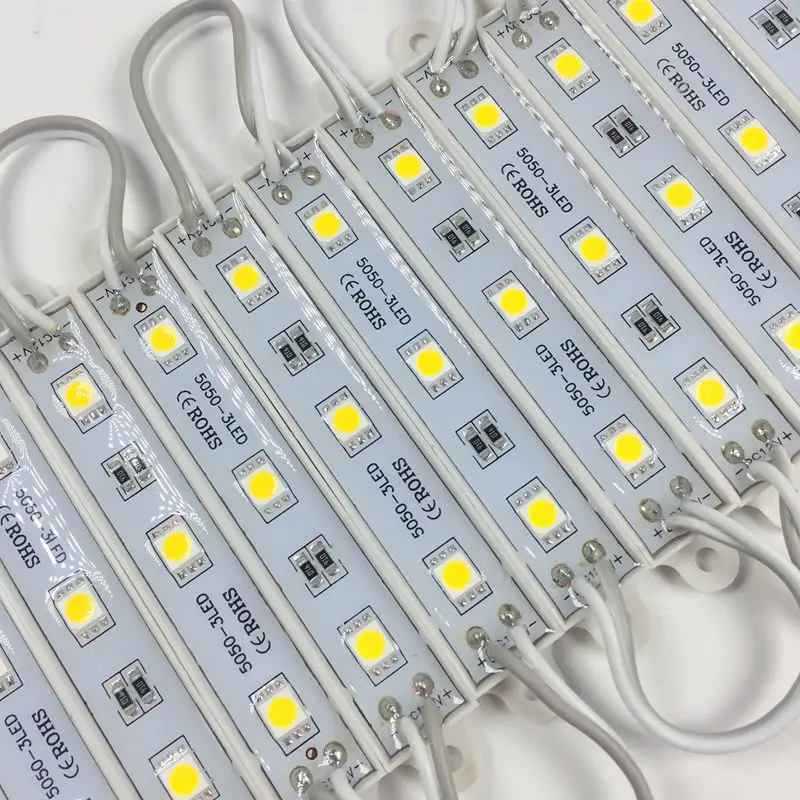10 шт. 5050 SMD 3 светодиодный модуль белый/теплый белый водонепроницаемый световая