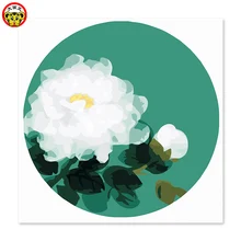 Белая Маргаритка нарисованная на холсте Цифровая живопись Знаменитые Картины Абстрактная живопись цвет квадратный круг