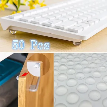 

50pcs Self Adhesive Rubber Feet Pads Silicone Transparent Cupboard Door Close Buffer Bumper Stop Cushion for drawer cabinet
