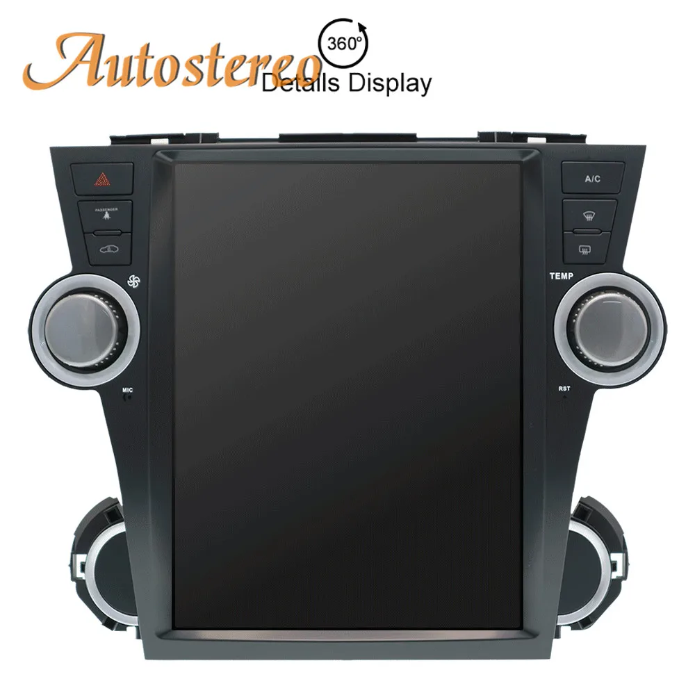 Excellent Android 9.0 4GB RAM Tesla style Car No DVD Player GPS Navigation For Toyota Highlander 2007-2013 auto headunit multimedia player 6