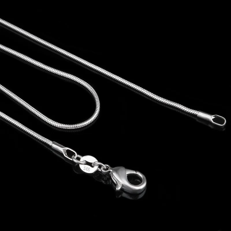 1 мм 925 ювелирные изделия Посеребренная змея цепь ожерелье 1"-38" оптовые цены, модное ожерелье цепи для женщин