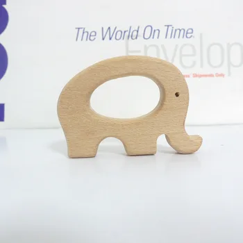 

10PCS ELEPHANTS Handmade Natural Newborn Beech Wooden Teether Toys