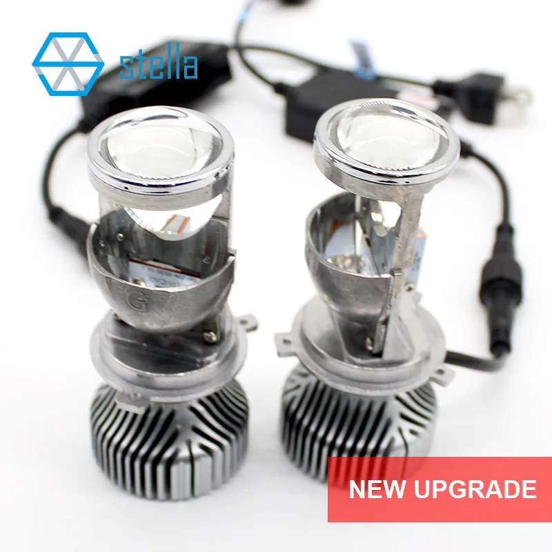 светодиодные bi-led линзы h4 mini