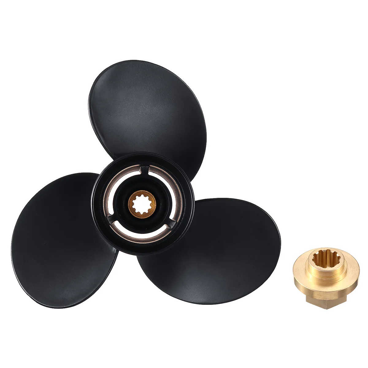 

48-19638A40 Audew 10 3/8 x 11 Propeller For Mercury Mariner Outboard Engine 9.9-25HP Aluminum Alloy 10 Spline Tooth 3 Blades
