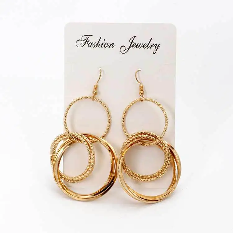Moda простой oro плата Цвет Geometrico Gran Сиркуло Pendientes Para las Mujeres Уэко Grande