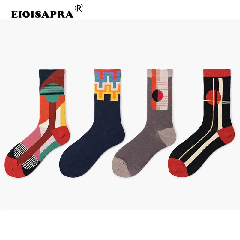 

Funny Socks Men Personality Trend Socks Street Creative Geometry Graphics Combed Cotton High Quality Colorful Men Happy Socks
