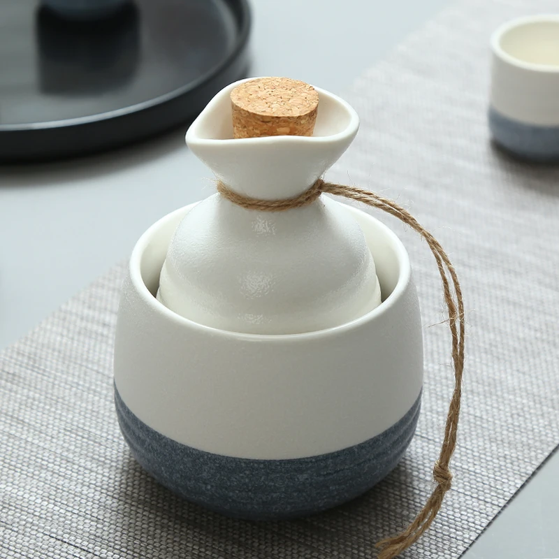 Японский стиль, креативная керамическая посуда для вина, домашняя посуда для напитков, чашка для ликера, горшок, керамический поднос, большая емкость, теплая чашка для вина, чашка для чая
