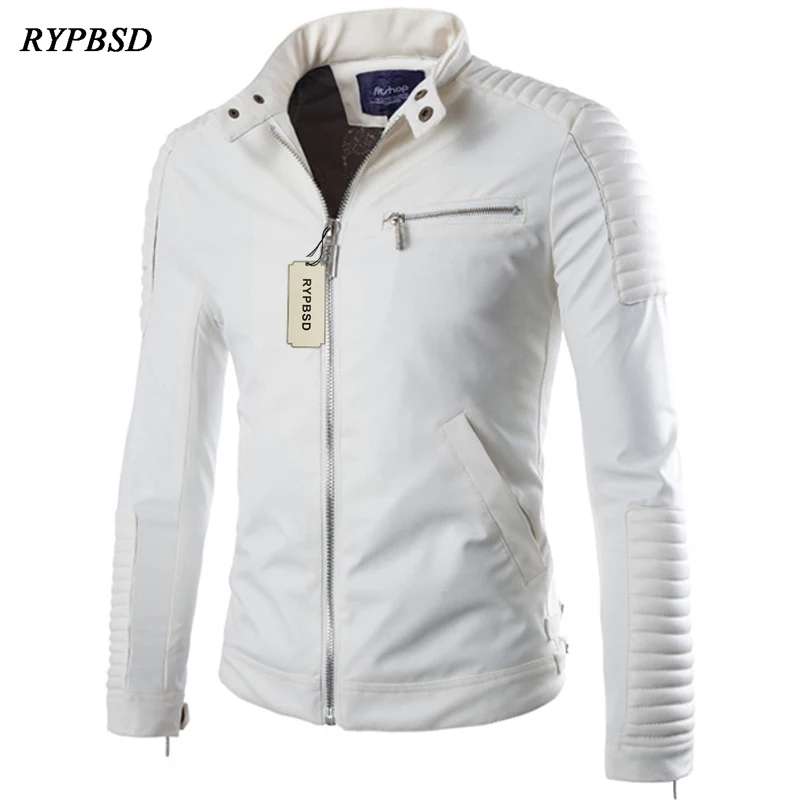 Leather Biker Jacket For Men 2019 New Spring Slim Fit Casual Motorcycle Jackets And Coats Zipper Veste Brand Clothing