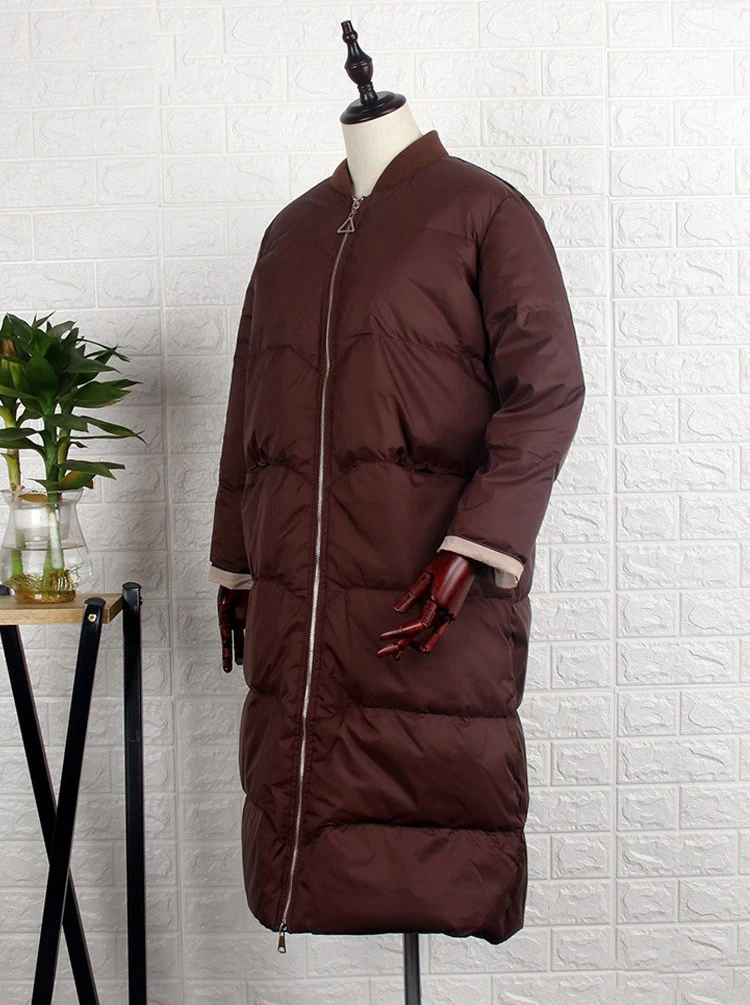 Schinteon/Новинка; корейский стиль; бейсбольная куртка-пуховик; пальто; свободная зимняя Длинная Верхняя одежда; 90% белый пуховик на утином пуху; большие размеры