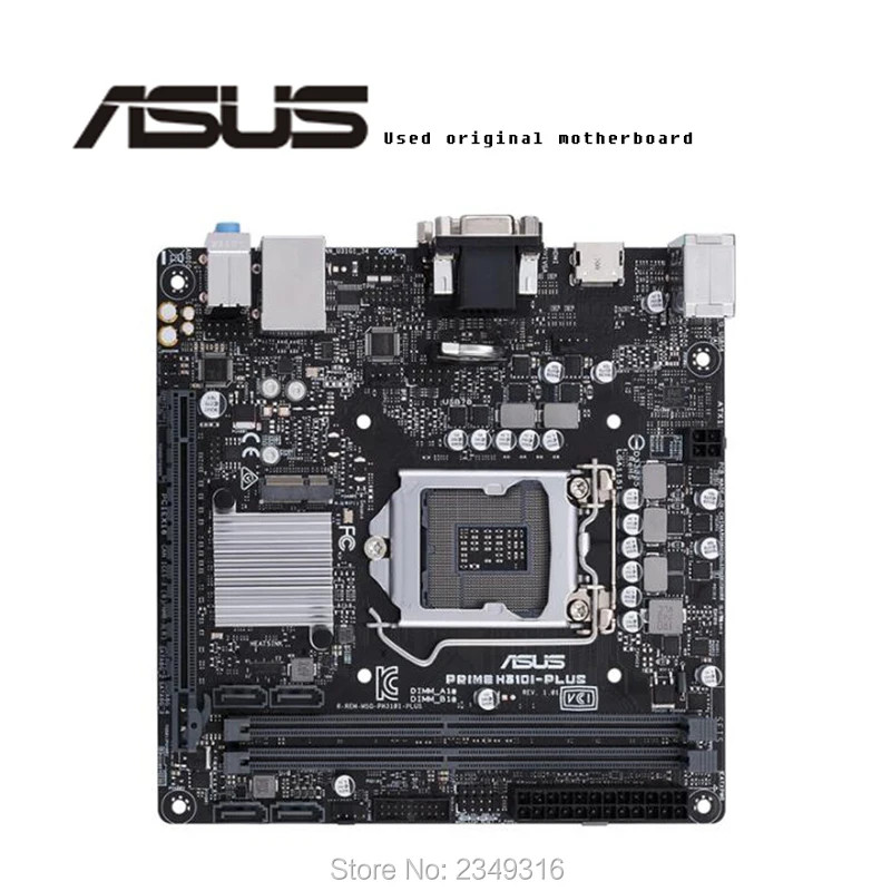 Для ASUS PRIME H310I PLUS б/у оригинальная материнская плата Socket LGA 1151 DDR4 H310 десктопная