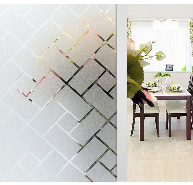 Rectangle Frosted UV Static Cling Window Film Household Decorative Glass Office Glass Film 30-90cm