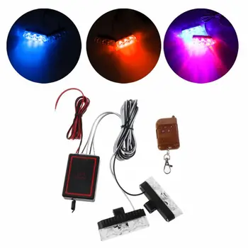 

Car-Styling 12V 2x3 LED Strobe Warning Lights With Remote Control Super Bright Firemen Flashing Light Car Accessories