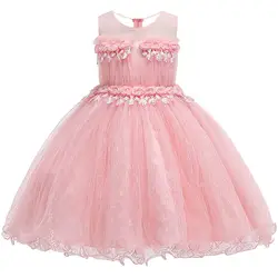 Детские вечерние платья для свадьбы платье для первого причастия vestido Comunion кружево с аппликацией и бисером для девочек в цветочек платья