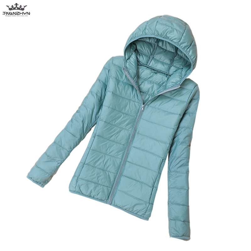

Light Down Jacket Female Short Section collar Hooded Outerwear Slim Autumn Winter Women Coat Plus size Duck Down Coat Parka A79