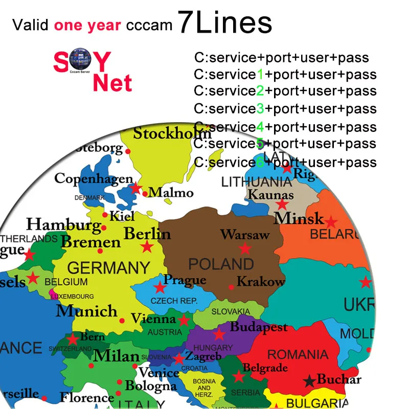 

7Cline free test 48hours 7line HD Italy Spain Support Europe Clines for 1 Year Via Wifi Dongle High Quality Stable