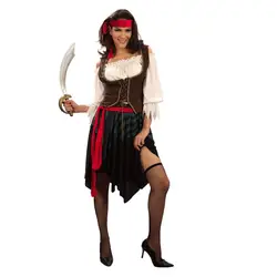 Пиратские костюмы Необычные карнавальные для взрослых Хэллоуин сексуальный костюм полный комплект платье Высокое качество капитан